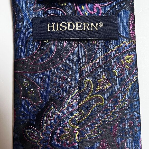 Hisdern Men's 3 Piece Set Brocade Silk Polyester Vest Tie Pocket Square Size XL - Picture 11 of 11
